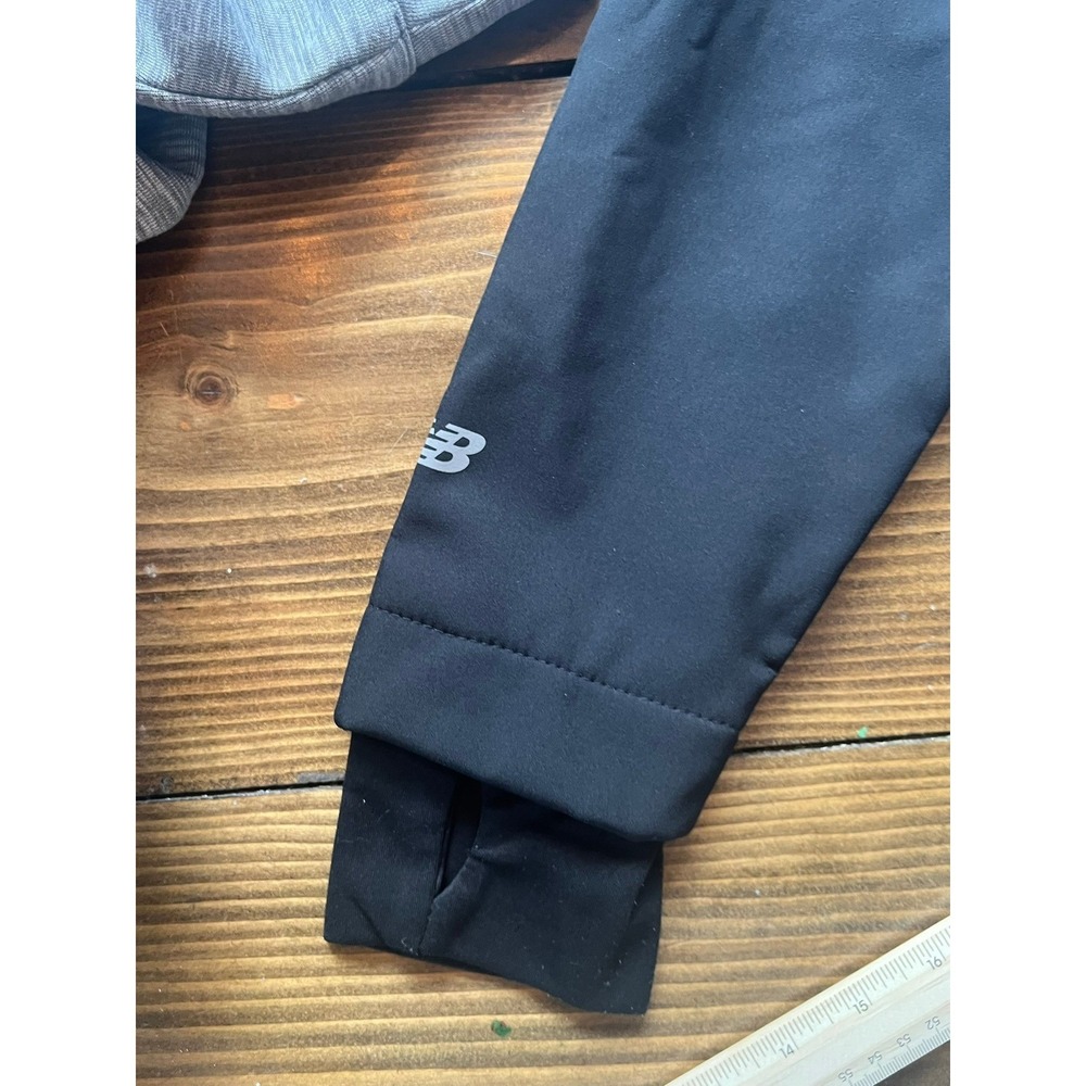 New Balance Womens Hybrid Full Zip Hoodie Jacket Grey Black Fleece Lined - Picture 6 of 8